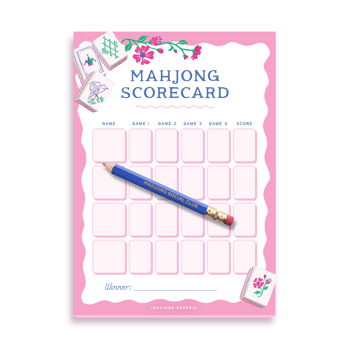 Mahjong Notepad Mahjong Scorecard Notepad – Inklings Paperie