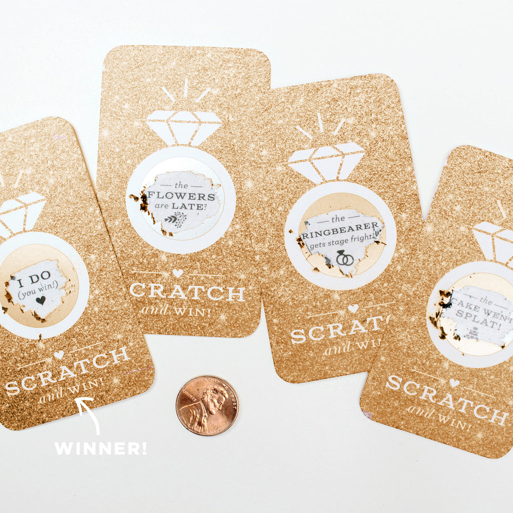 Bridal Scratch-off Game - Gold Glitter