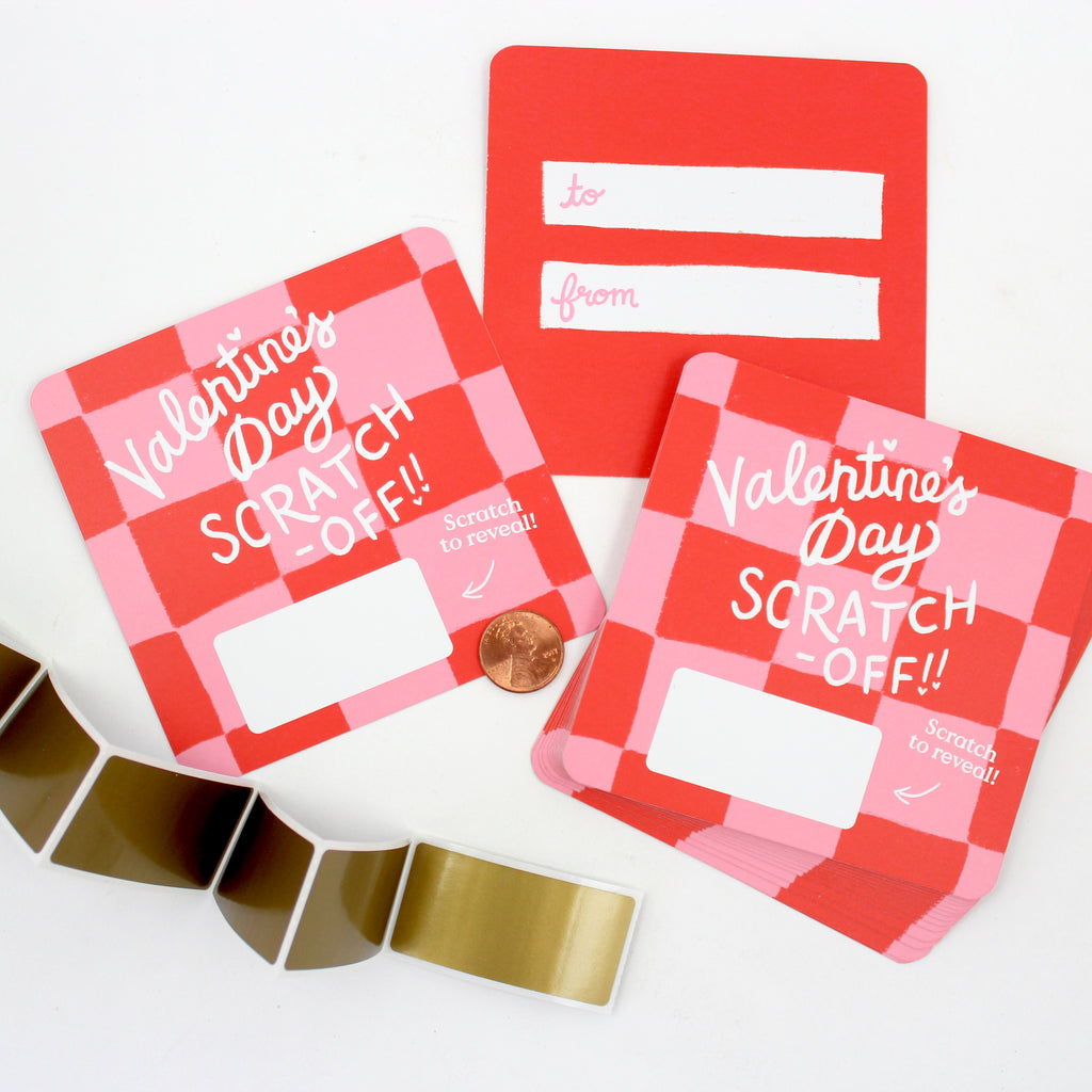 Scratch-off Valentines - Checkers