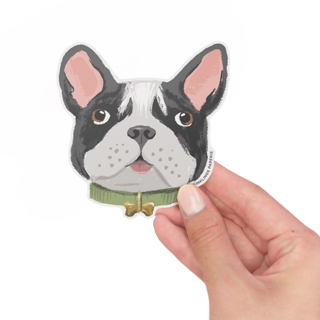 French Bulldog Face Vinyl Sticker