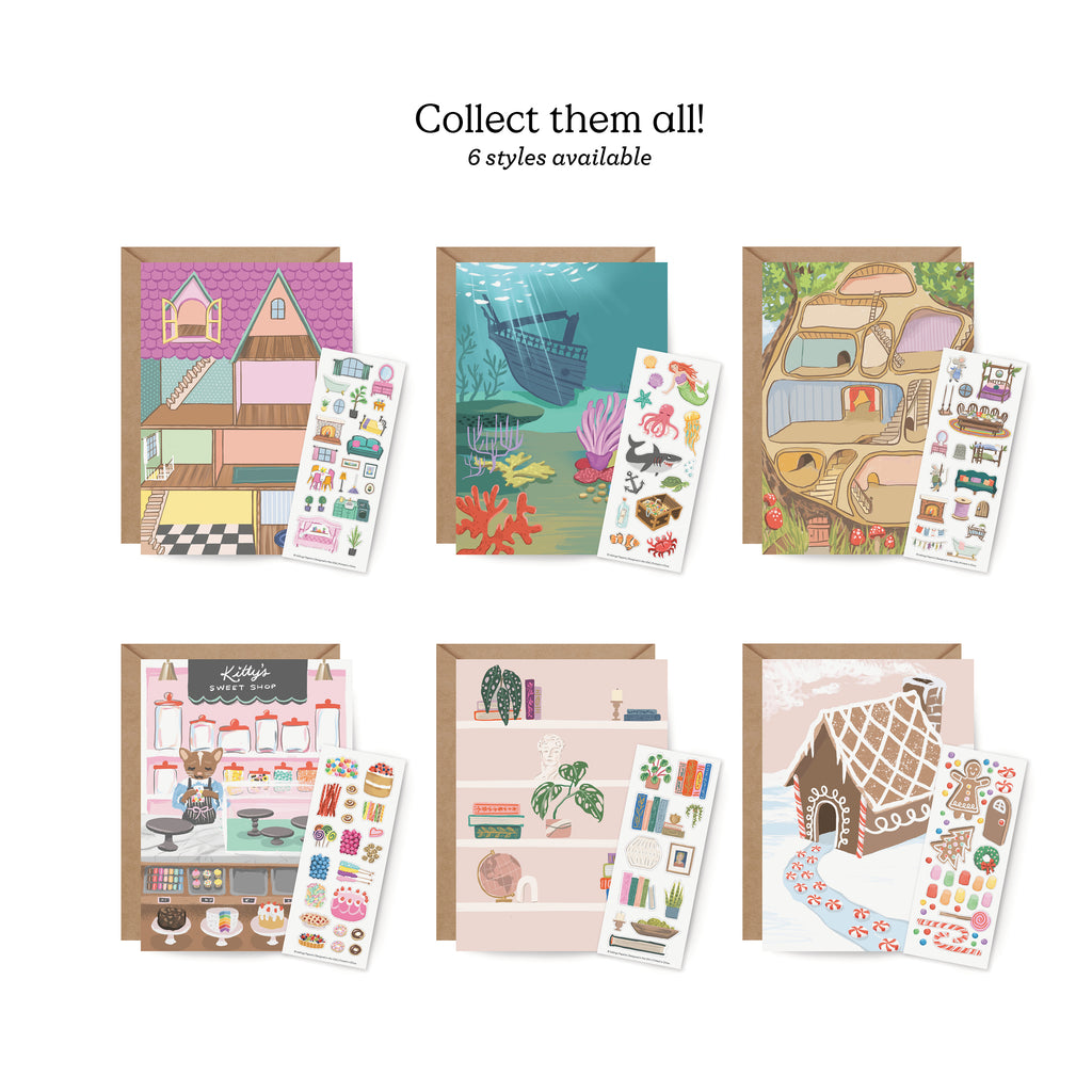 Sticker Scene Card - Sweet Shop