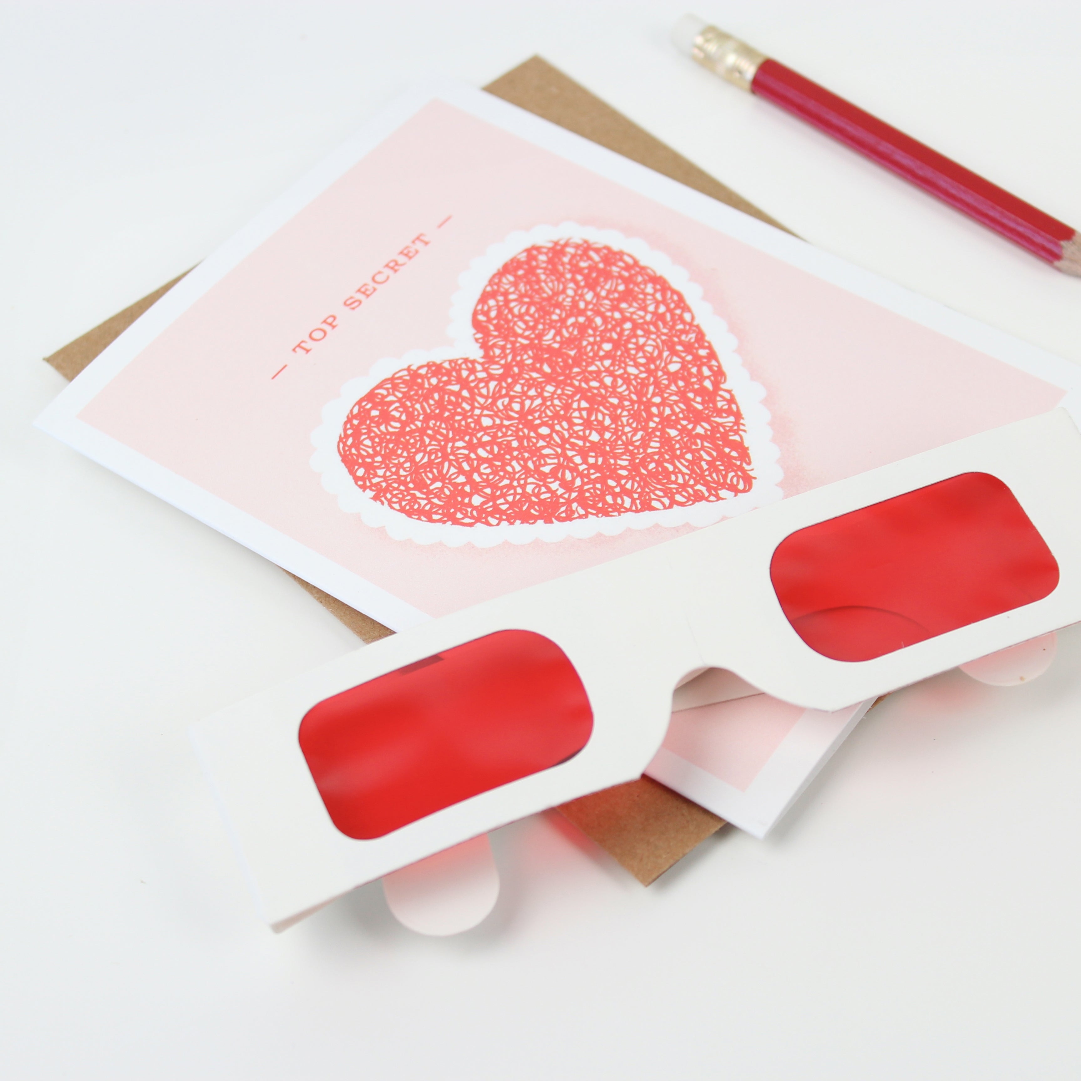 Decoder Card - Top Secret Heart – Inklings Paperie
