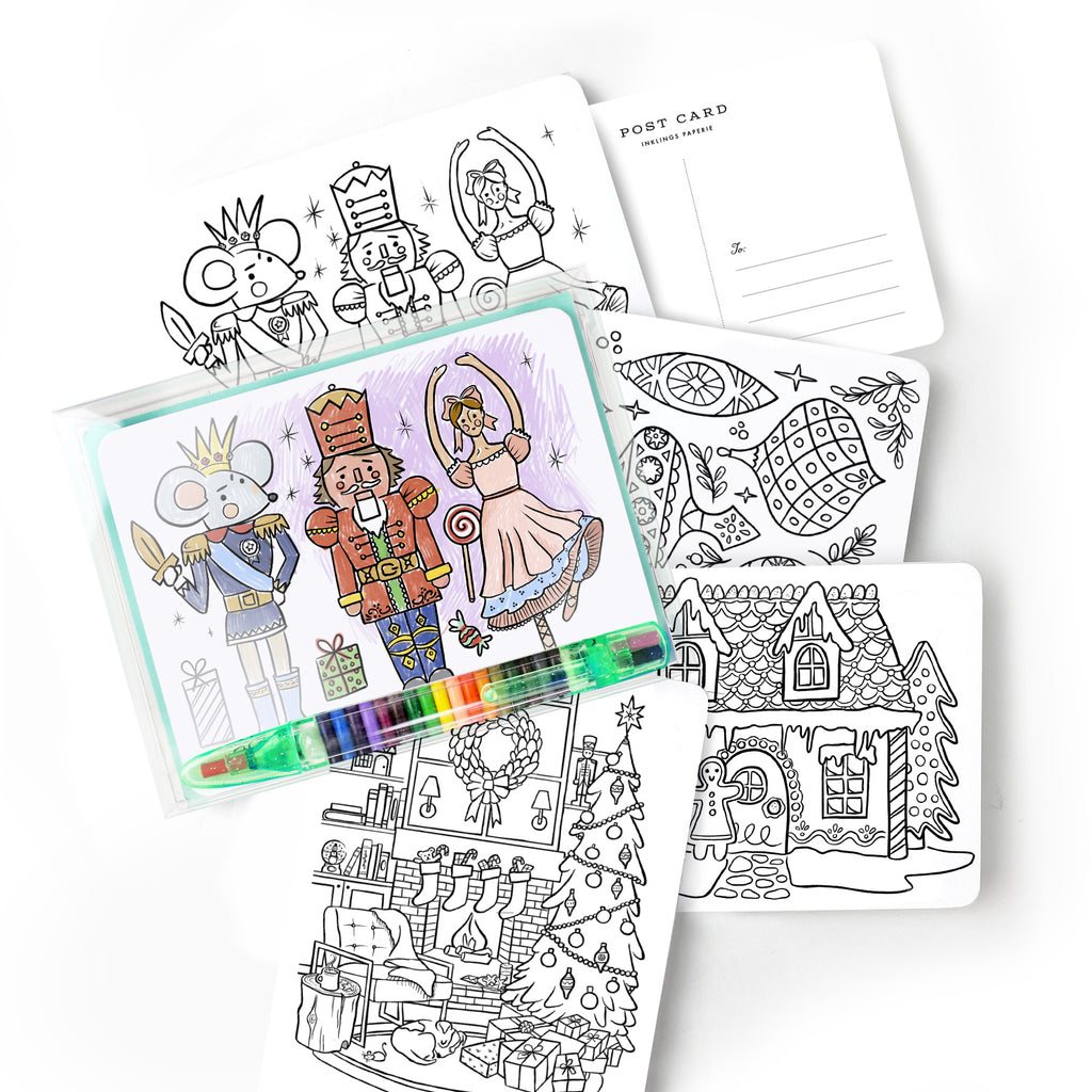 Holiday Color-In Postcard Kit