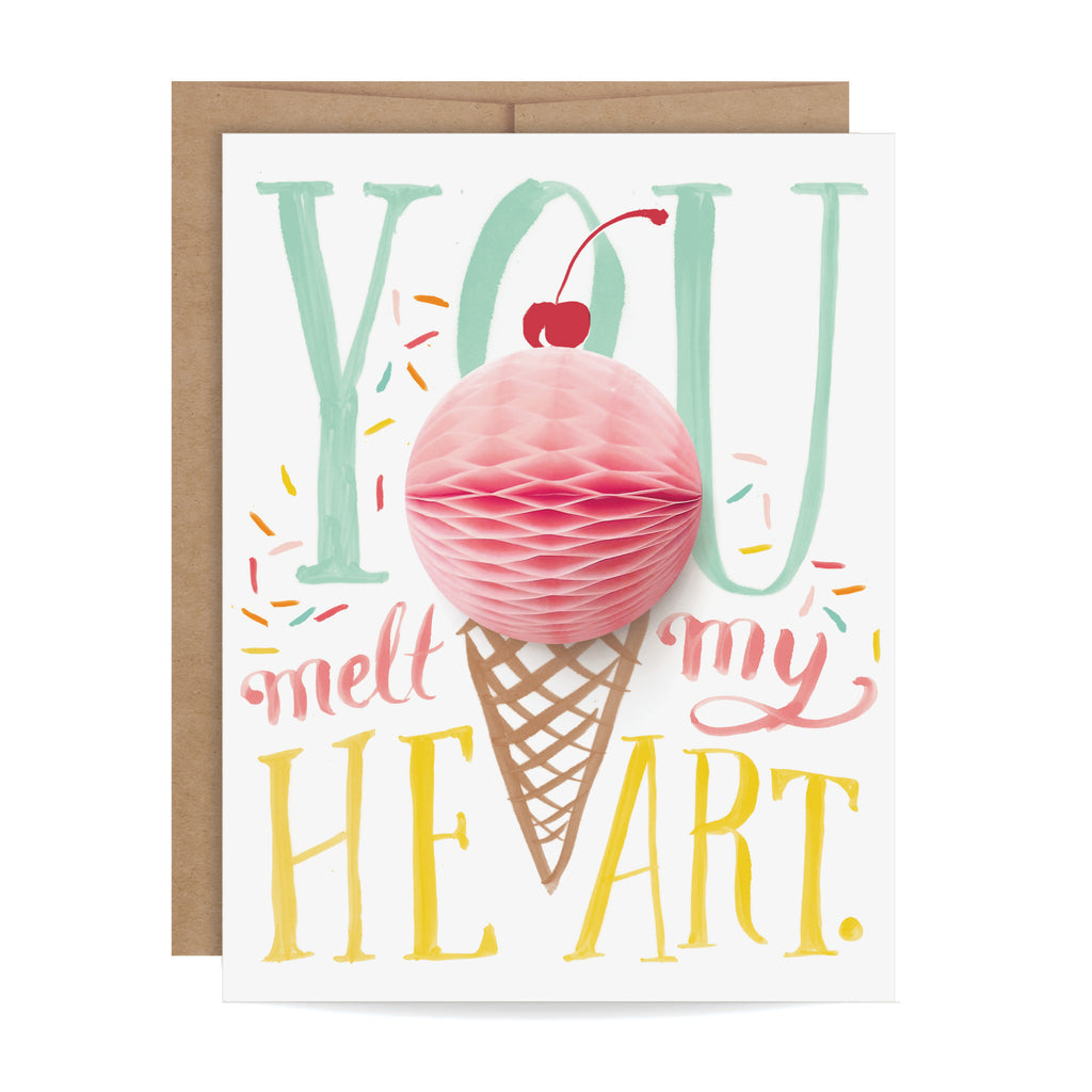 Thank You Card, Teacher, Sprinkles, Pop-up, Mom Card, Love,  Kids,  Ice Cream,  Honeycomb,  Greeting Card  For Kids, Foodie Card