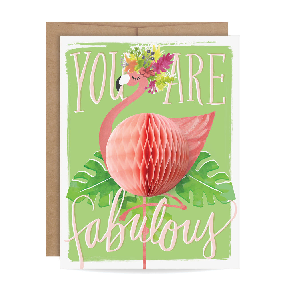 Flamingo, Pop-up, Monstera, Birthday card, Friendship Card, Encouragement, Everyday card, friend, just because, thank you