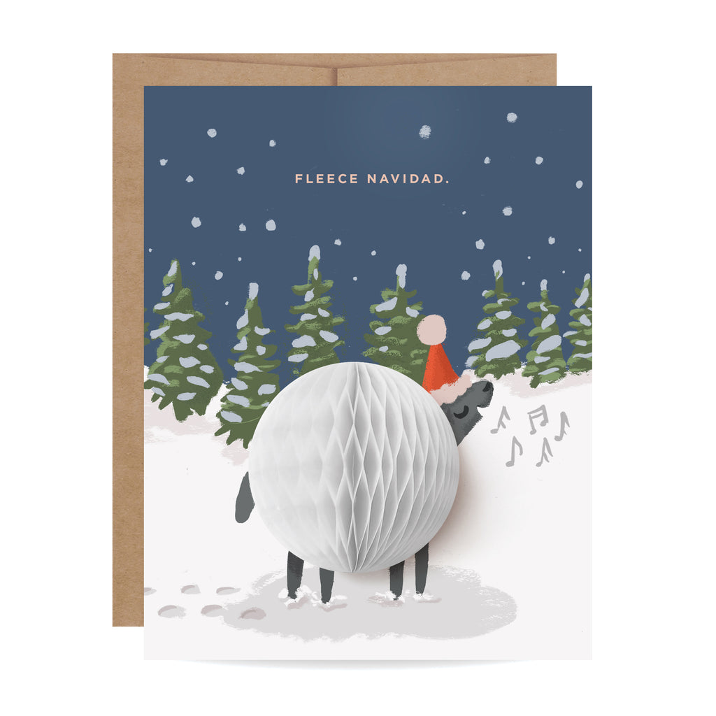 Fleece, Navidad, Pop-up, Christmas, Winter, Merry Christmas, Sheep, Snow, Snowball, Holiday, Holiday card