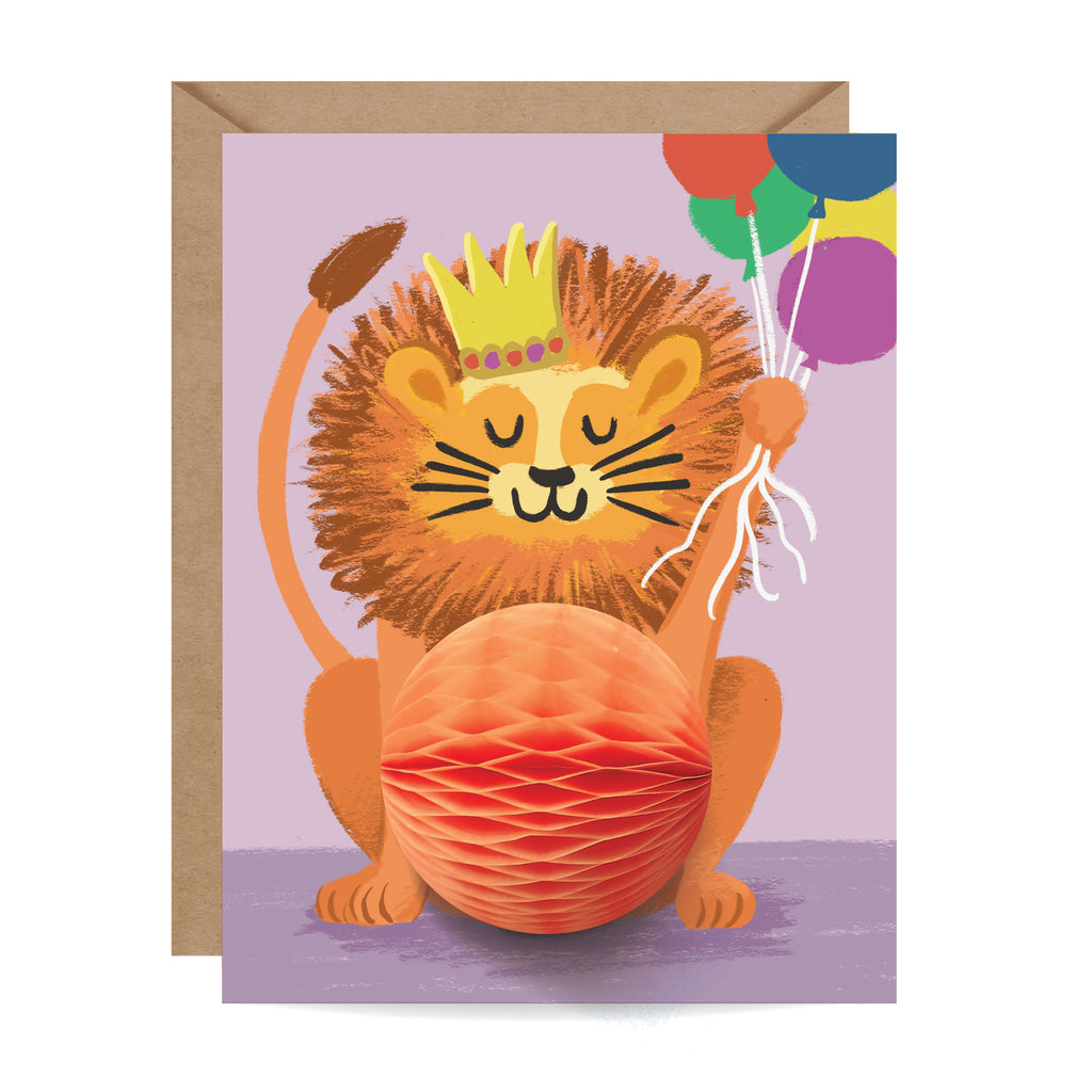 Birthday card, Lion, Kids Birthday, Honeycomb, Birthday, Kids Party