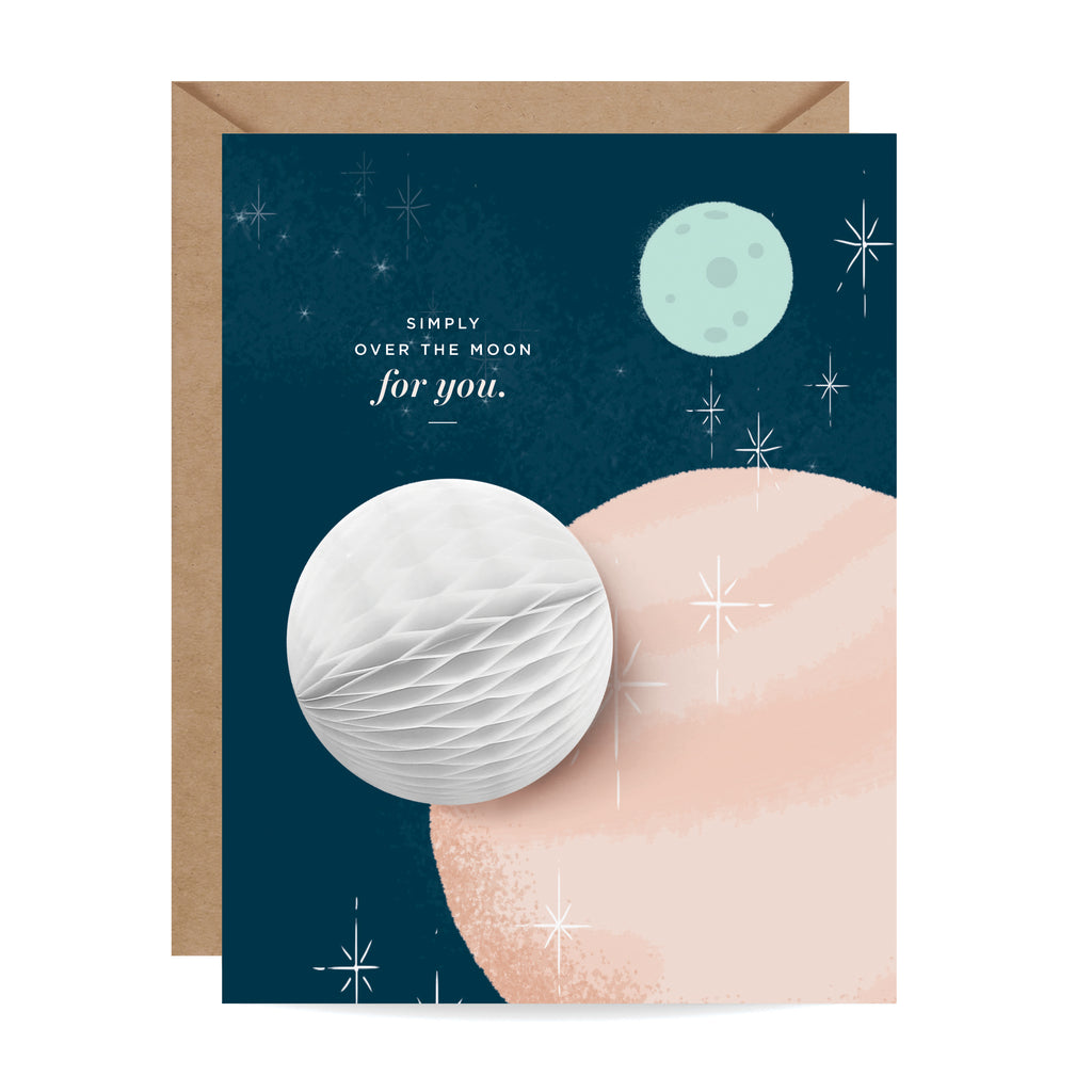 Over The Moon Pop-up Card