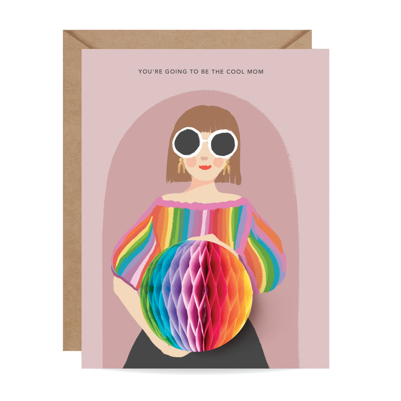 New baby, pregnancy card, new mom, cool mom, rainbow, honeycomb, trendy mom, mom card, baby, baby shower