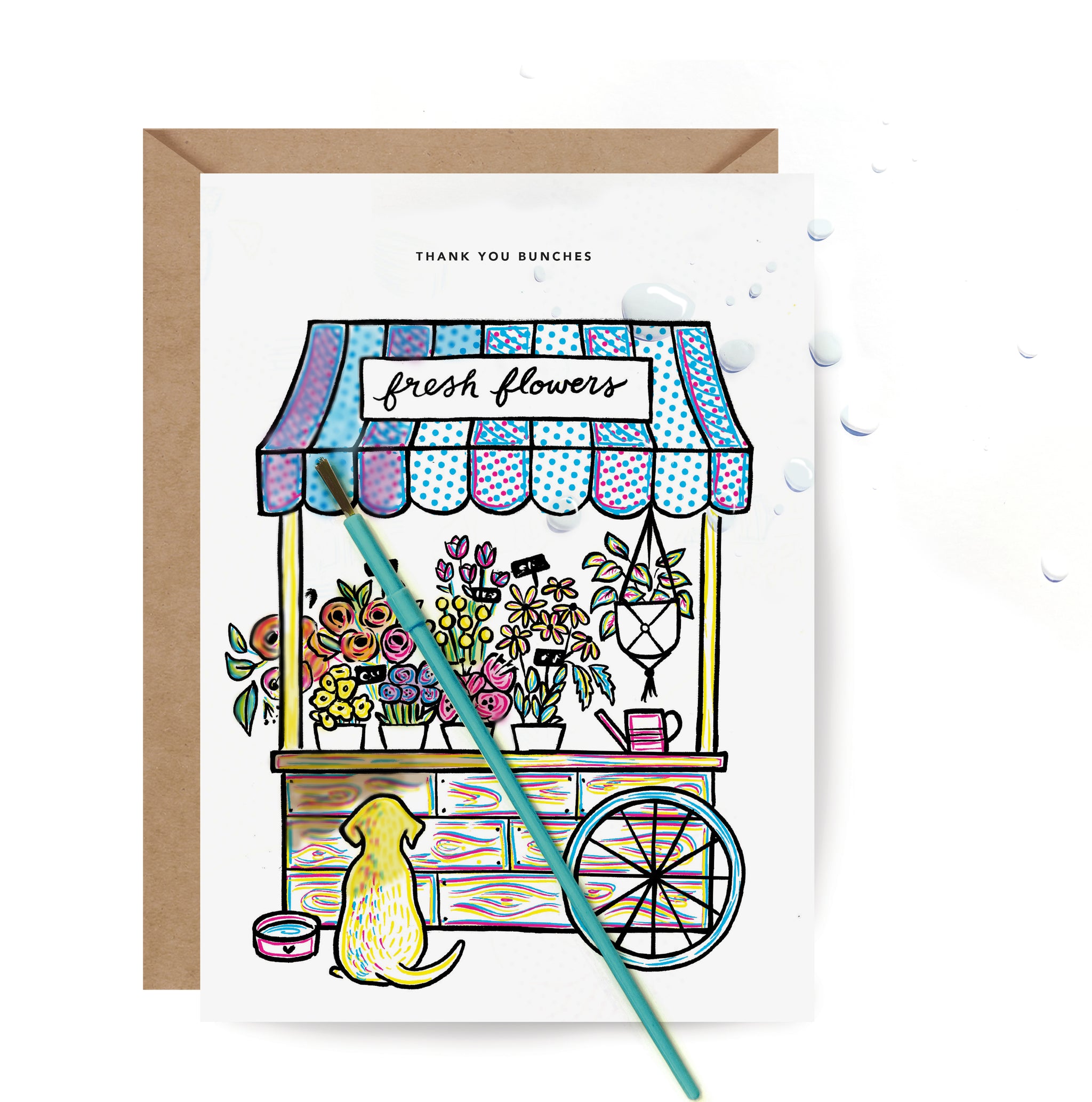 Flower Stand Paint With Water Card – Inklings Paperie