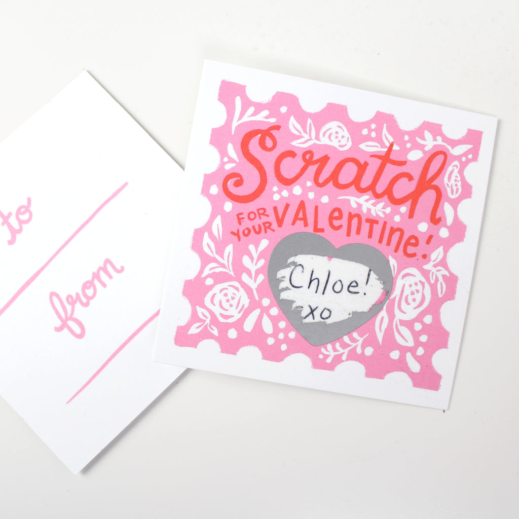 Scratch-off Floral Valentines - Inklings Paperie