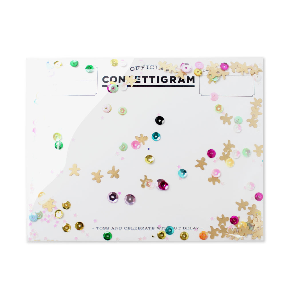 Confettigram™ - Gingerbread, confetti, Christmas, holidays, telegram, cookie card