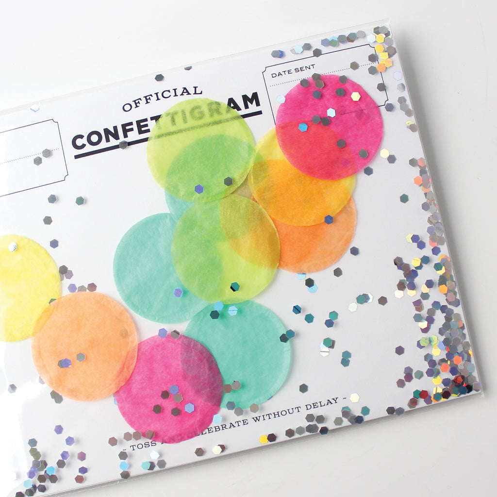 Confettigram, birthday, surprise, everyday card, glitter, congratulations, friendship, party