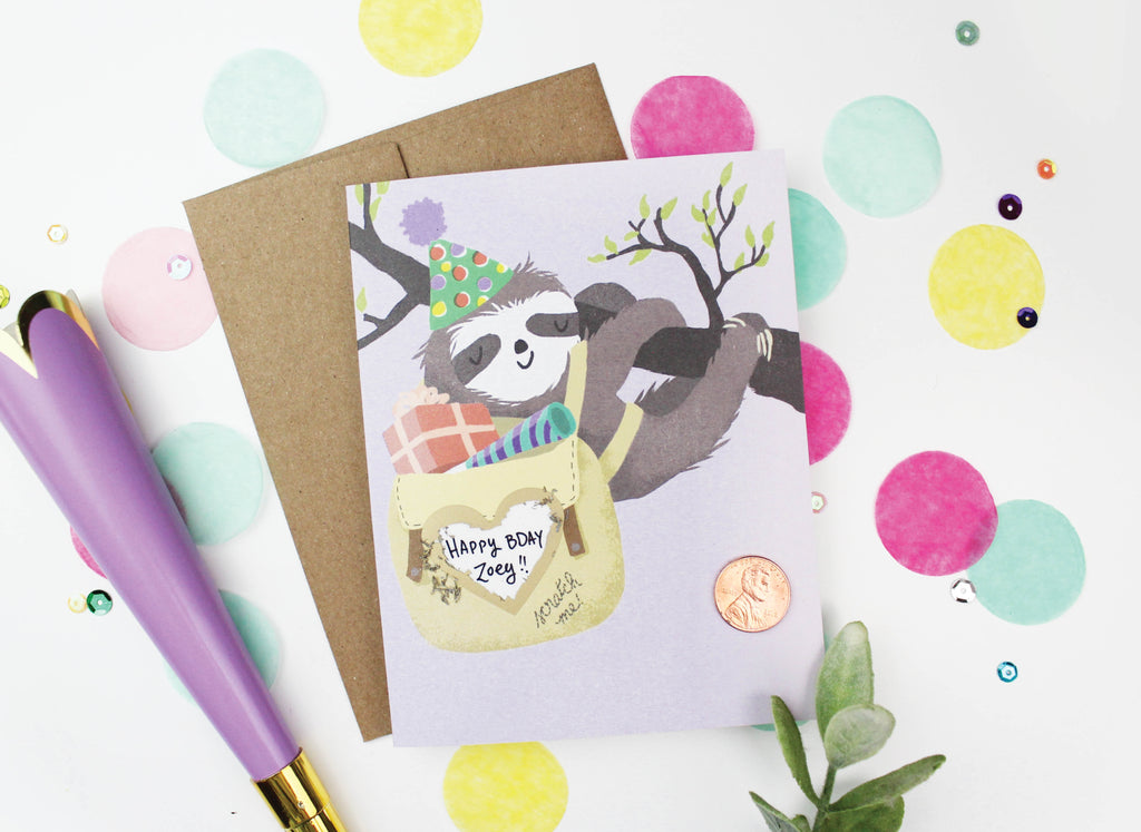 Sloth Scratch-off Card - Inklings Paperie