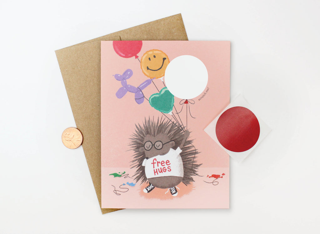 Porcupine Scratch-off Card - Inklings Paperie