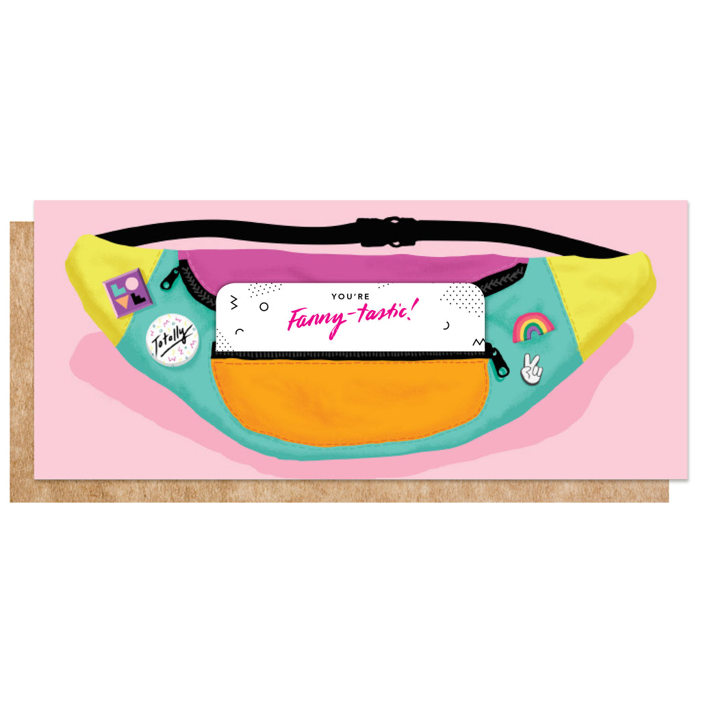 Fanny Pack, Gift Card Holder, Vintage, Throwback, 90s, color block, graduation, birthday, retro, cash holder