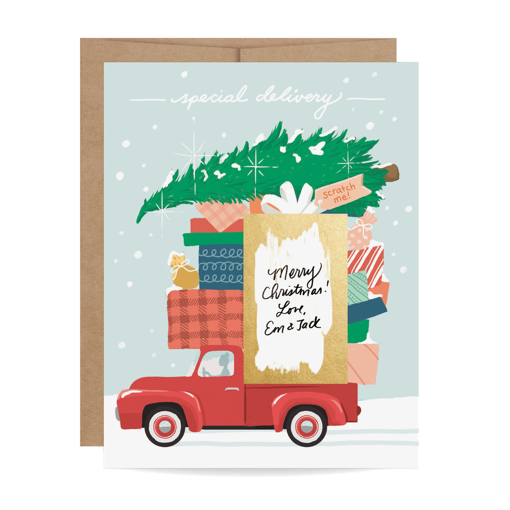 Red Truck Scratch-off Card - Inklings Paperie