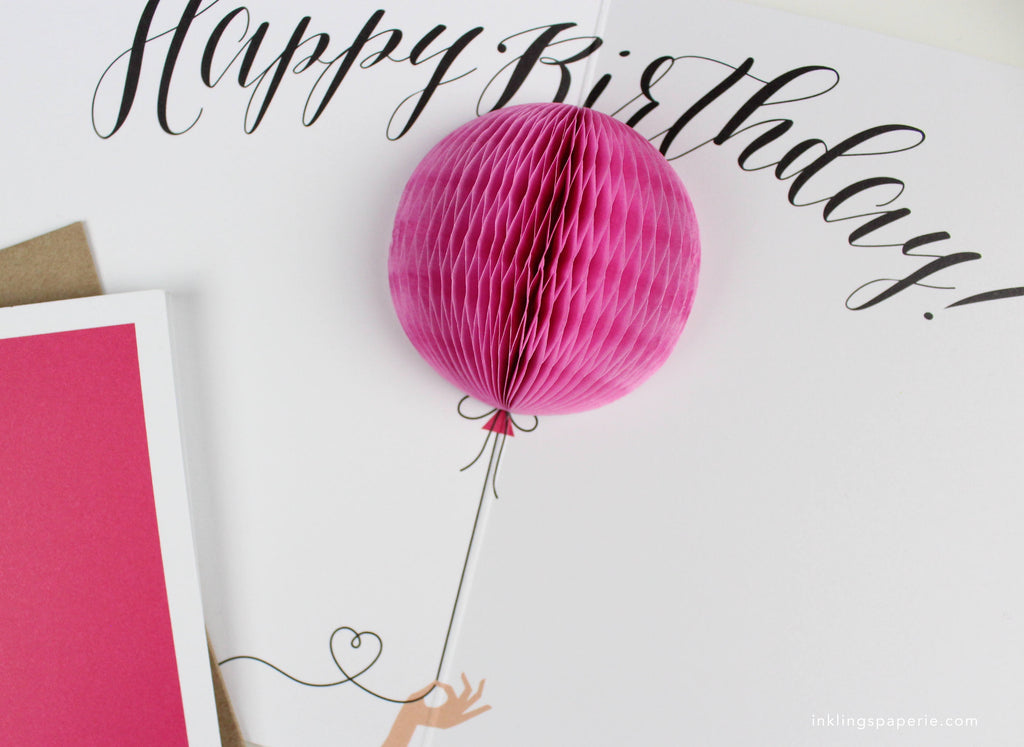 Happy Birthday, Balloon Pop-up Card, Friendship, Birthday, Party, Honeycomb