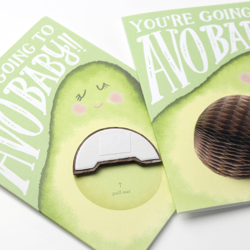 Avocado Pop-up Card, new baby card, congratulations card, new parents, pop-up card, new mom, mom card