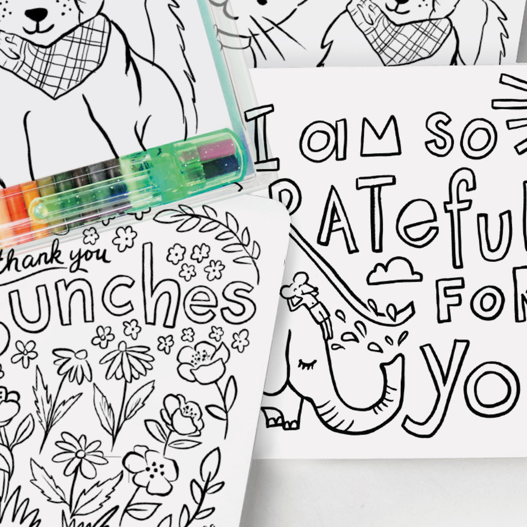 Kids Thank You Color-In Postcard Kit