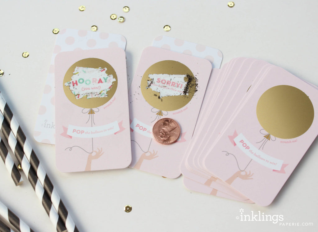 Pink Balloon Scratch-off Game - Inklings Paperie