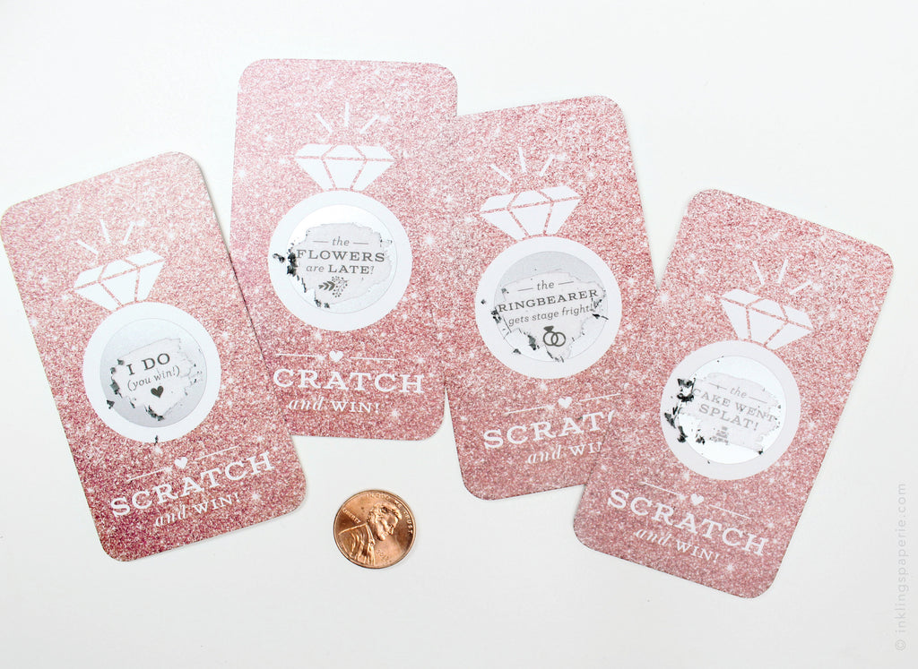 Bridal Scratch-off Game - Rose Gold Glitter - Inklings Paperie
