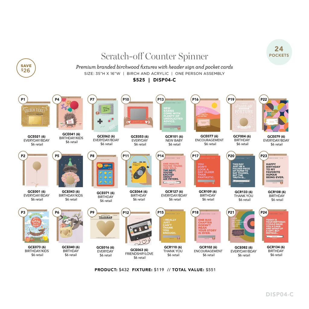 Scratch off Counter Spinner - Inklings Paperie