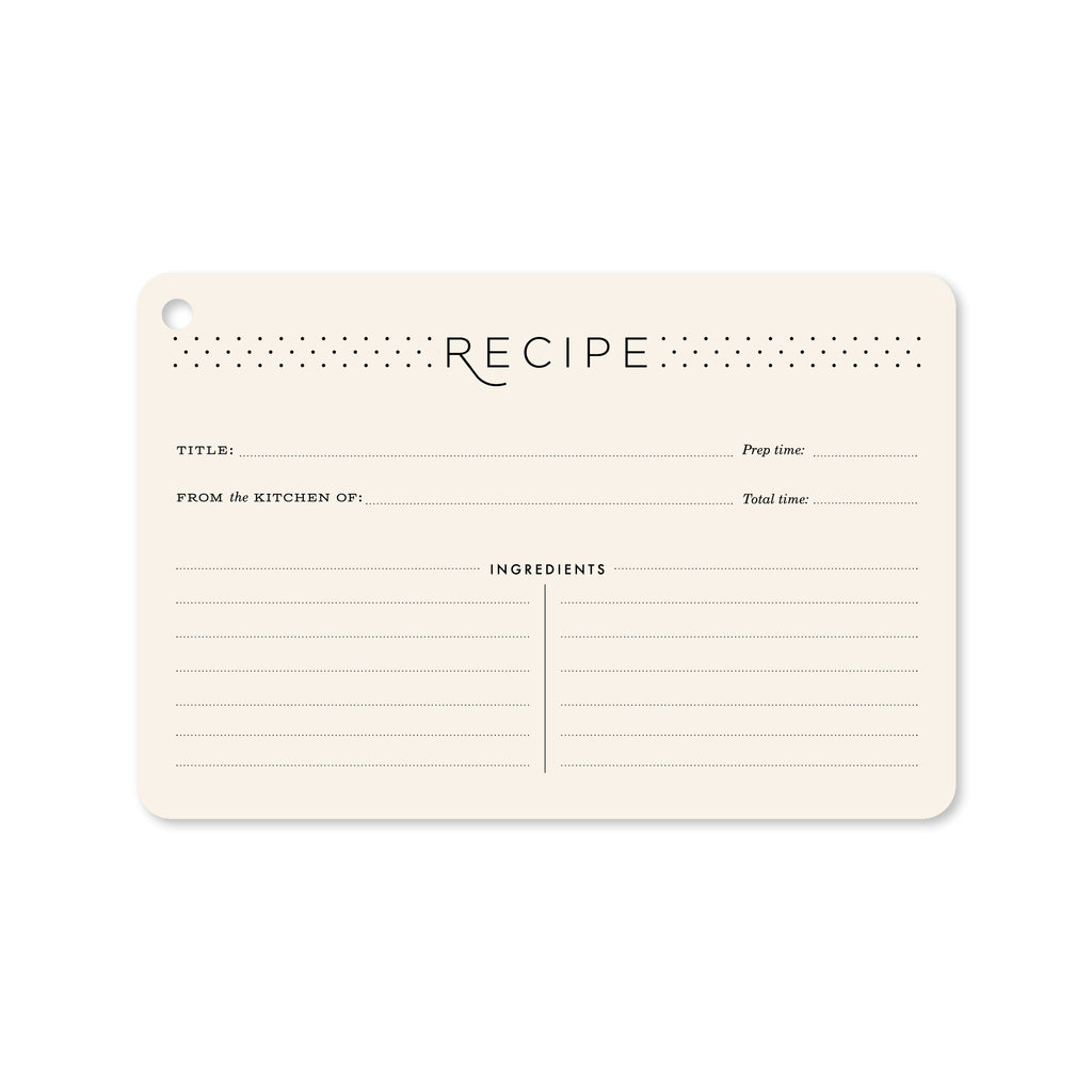 Recipe Ring Re-fill Cards - Inklings Paperie